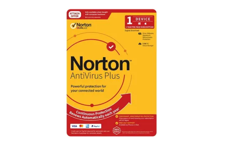 Phần mềm diệt Virus Norton Antivirus Nav Plus 2gb 1U 1D (1 năm) - Hàng chính hãng