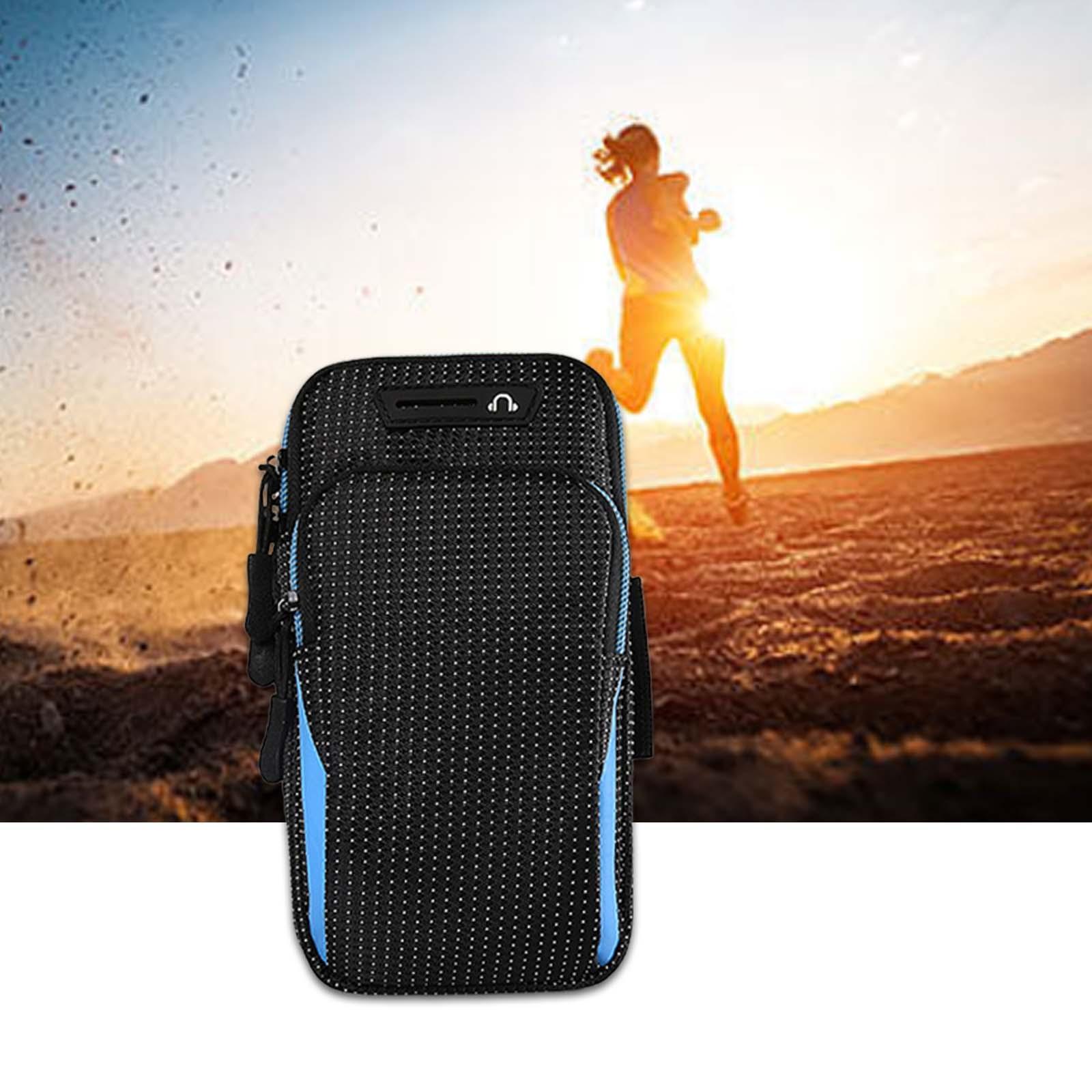 Phone Arm Band Bag Phone Wristband Cellphone Holder with Earphone Hole Wrist Pouch Sports Arm Bag for Running Exercise Workout Hiking Travel