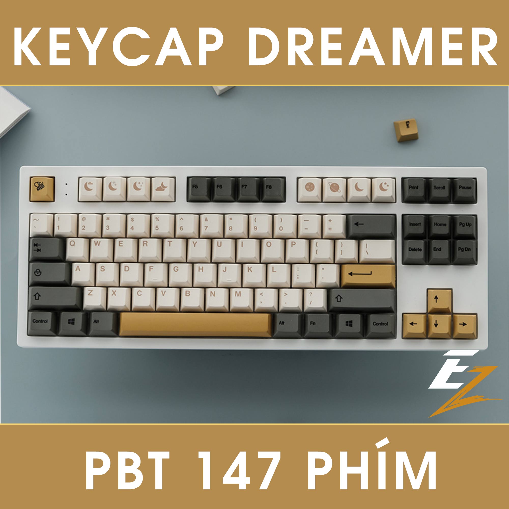 Keycap Cho Bàn Phím Cơ Dreamer Thick PBT Cherry Profile 147 Phím