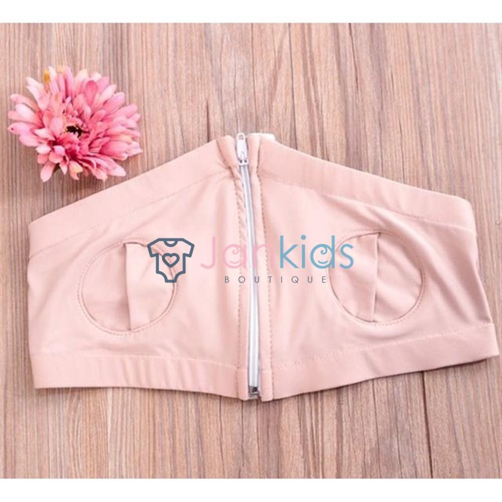Áo hút sữa rảnh tay cotton có kéo khóa tiện lợi cho mẹ