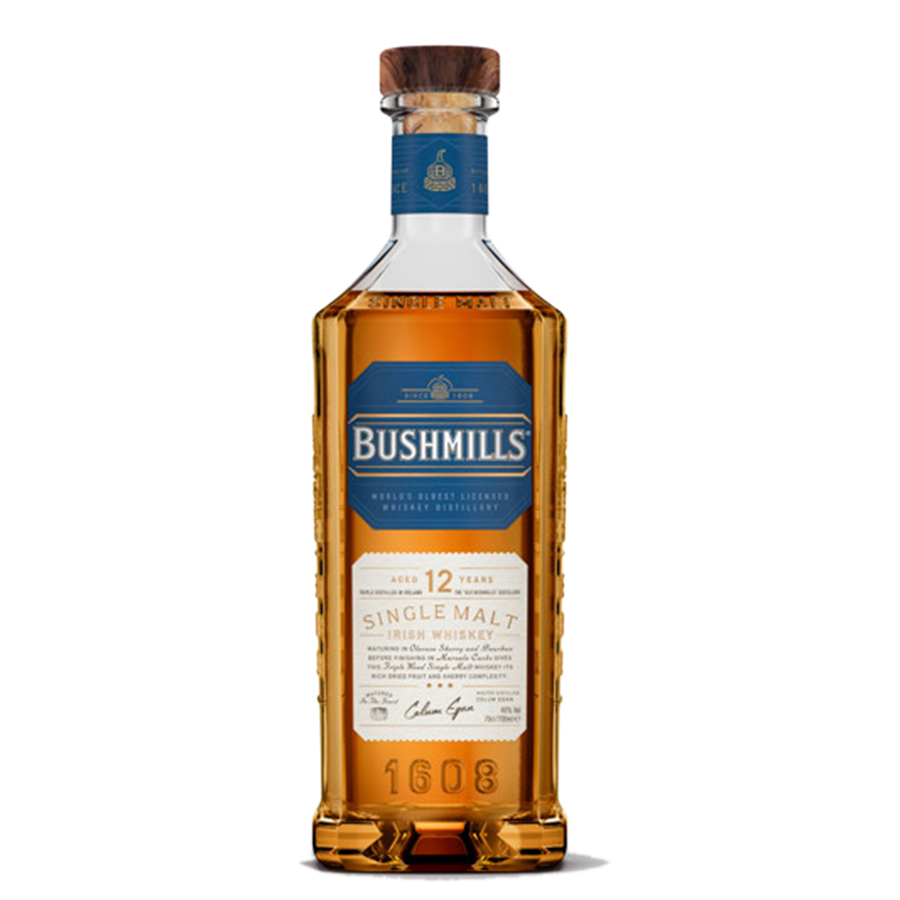 Rượu Whisky Bushmills Single Malt 12 Years Old 700ml 40% - Không hộp