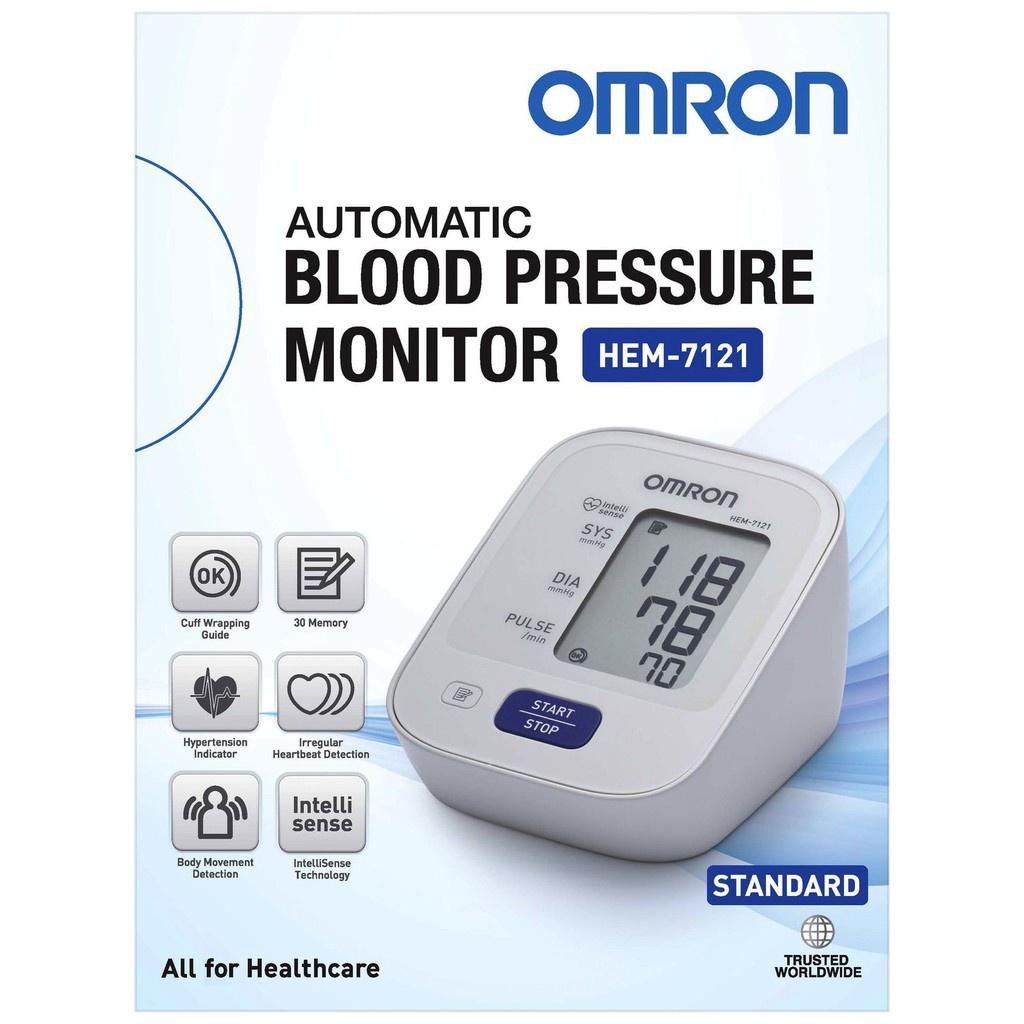 Máy Đo Huyết Áp Omron HEM-7121 Công Nghệ IntelliSense Đo Tự Động Bắp Tay Lưu Trữ Kết Quả 30 Lần Đo, Bảo Hành 5 Năm