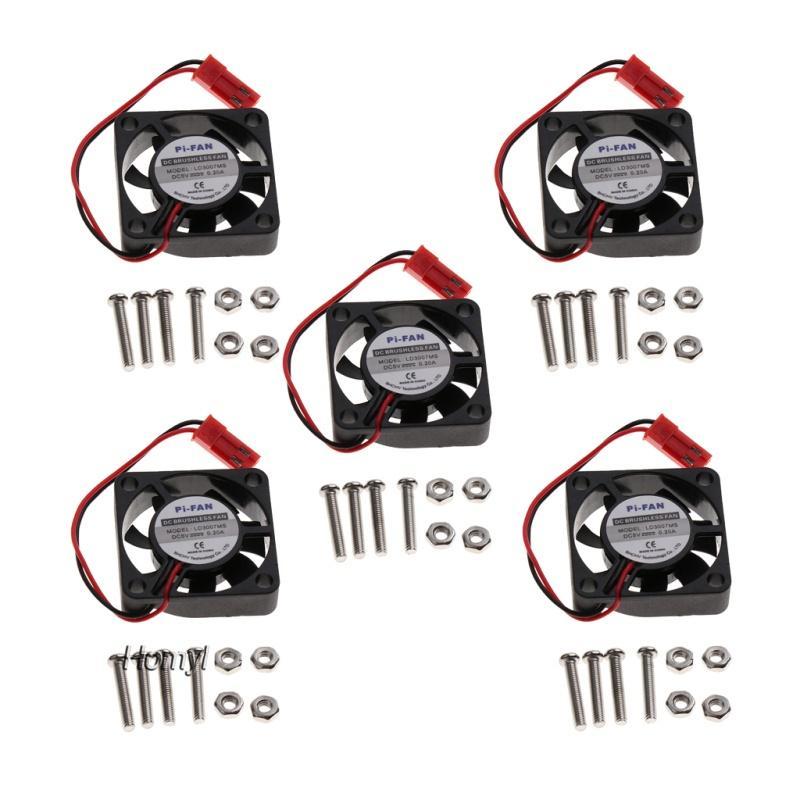 Bộ 5 Quạt Tản Nhiệt Cpu Không Chổi Than 30x30 X 7mm Cho Raspberry Pi
