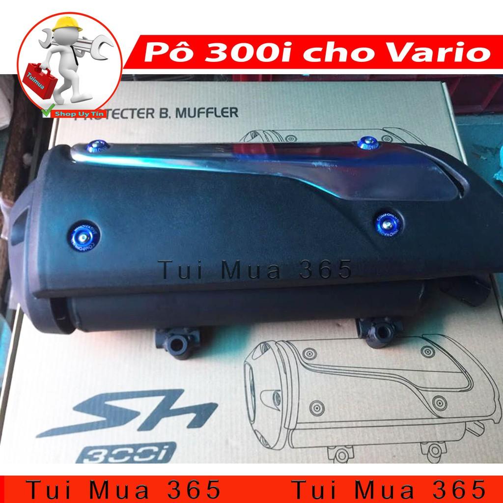 Pô 300i Kèm Pas và Cổ Pô Độ Cho Honda Vario, SH Mode, Click, PCX, Air Blade 125