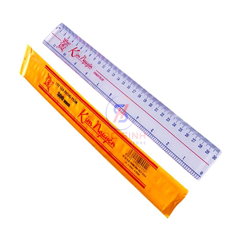 Thước Kẻ 30cm Cho Học Sinh, Văn Phòng Kim Nguyên Nhựa cứng, dày