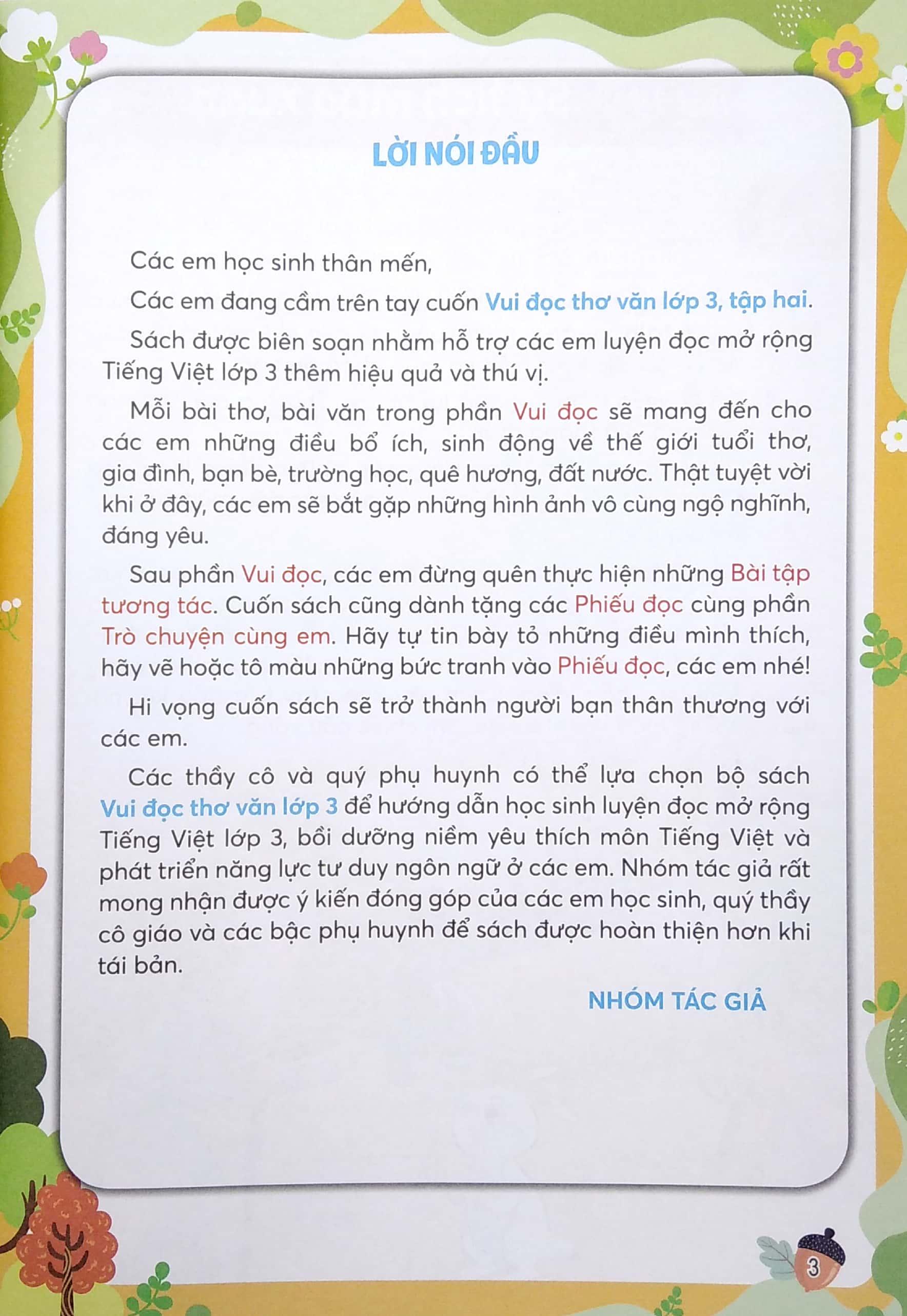 Vui Đọc Thơ Văn Lớp 3 - Tập 2 (Bộ Chân Trời Sáng Tạo)