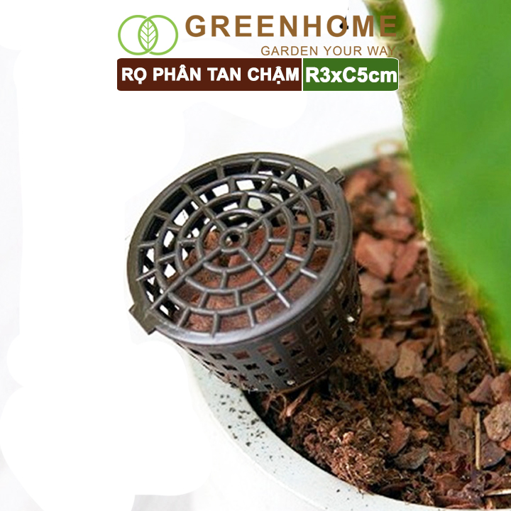 Bộ 10 rọ đựng phân tan chậm, R3xC5cm, cắm chậu, tiện lợi, tiết kiệm phân bón |Greenhome