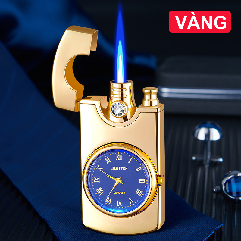 Bật Lửa Khè Kiêm Đồng Hồ Có Đèn 2in1 – Xài Gas