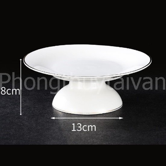 Đồ cúng Men đá Cao Cấp TRẮNG VIỀN VÀNG - thờ cúng