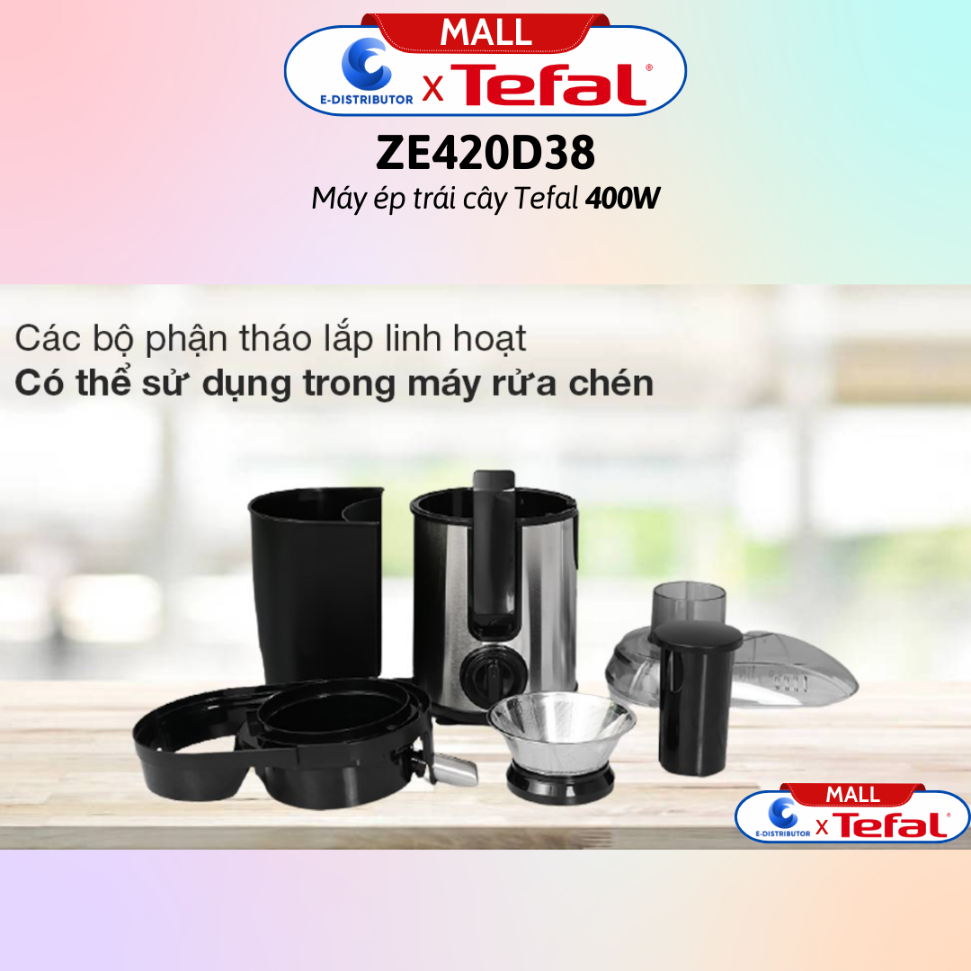 Máy ép trái cây Tefal ZE420D38  - Hàng Chính Hãng - Bảo Hành 12 Tháng