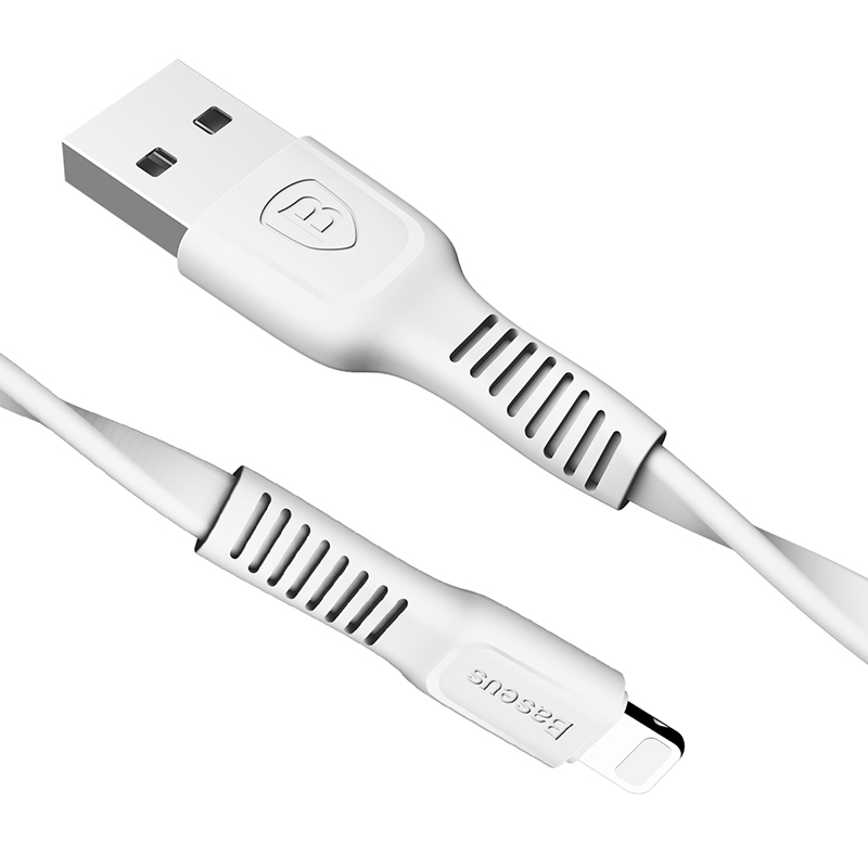 Củ sạc nhanh 2.4A Baseus COCO Series + 2 cáp sạc iPhone (2 x USB, 2.4A, 2 Iphone Cables) - Trắng - Hàng chính hãng