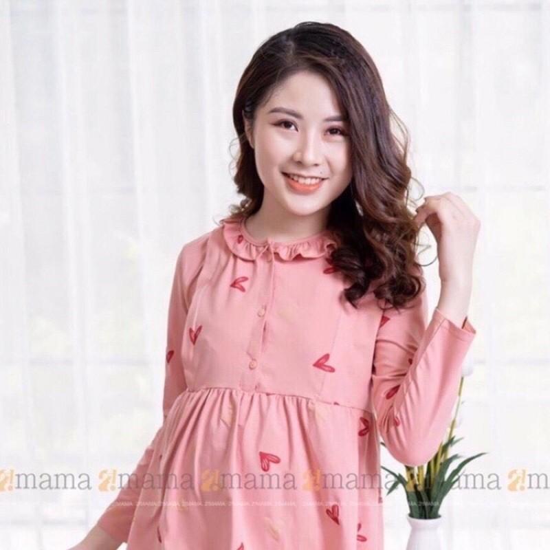 Bộ bầu và sau sinh Pink khuy (có khoá kéo