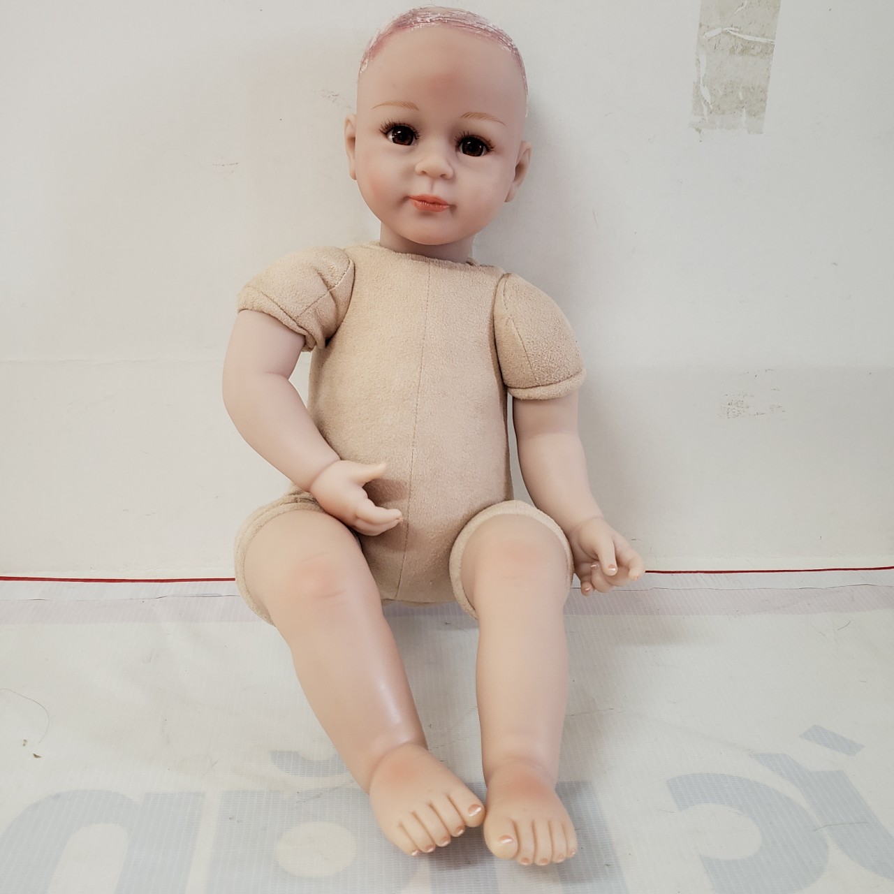 Búp Bê Tái Sinh Thân Gòn Mềm Mại Mỉm Cười Trọc NPK 50 cm = 20 inch Reborn Vinyl  Adora Style Doll PVN4907