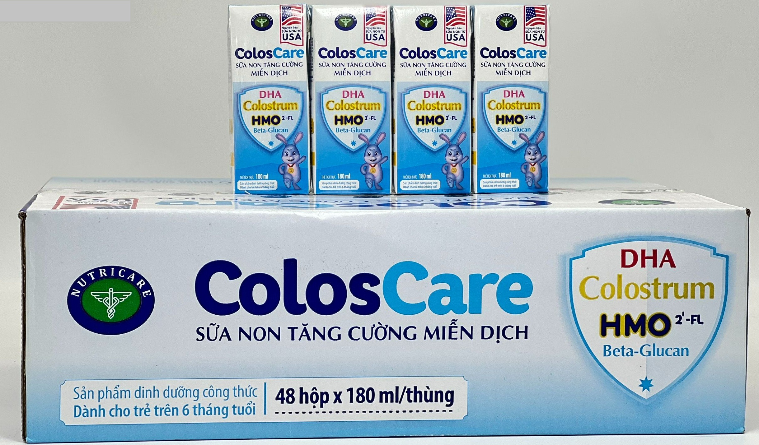 Thùng sữa nước pha sẵn cho bé Nutricare ColosCare 180ML - tăng cường hệ miễn dịch cho bé từ 1 tuổi