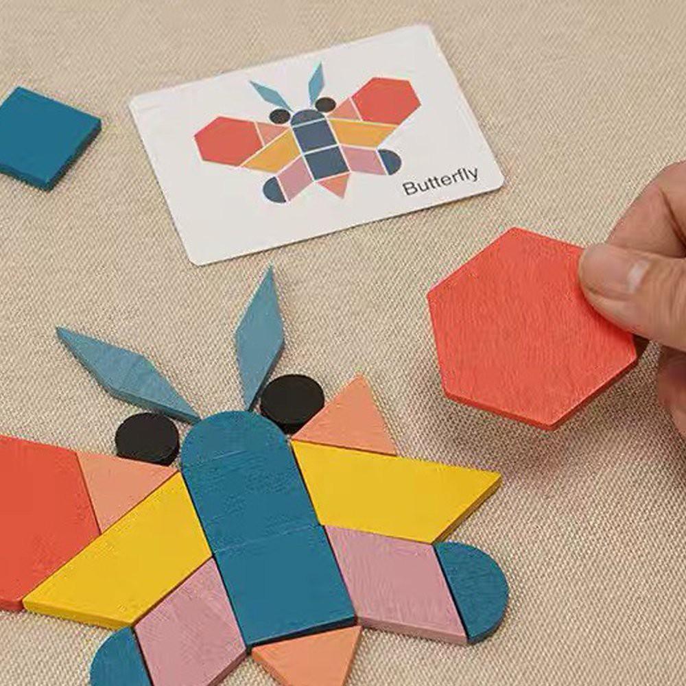 Bộ Xếp Hình Sáng Tạo Tangram, Đồ Chơi Ghép Gỗ Cho Bé 3 Tuổi, Tăng Tính Sáng Tạo và Tư Duy Trẻ Em
