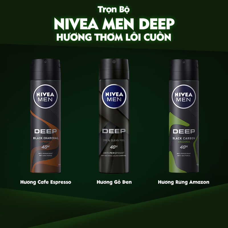 Xịt Ngăn Mùi Nivea Than Đen Hương Espresso - 85367
