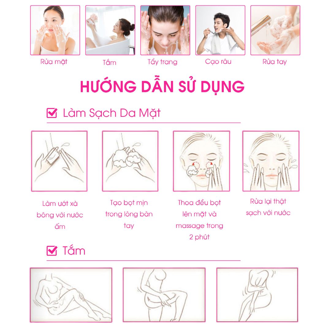 Hình ảnh Xà bông hoa hồng Sinh dược - 100g/ bánh