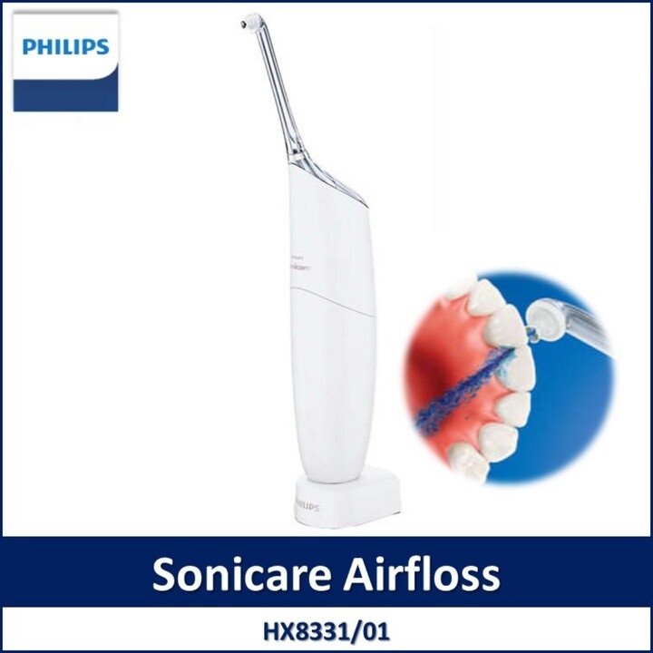 Máy tăm nước Philips Sonicare AirFloss Pro Ultra HX8331/01 dùng pin sạc tiện dụng, tích hợp 3 chế độ phun khác nhau - Hàng Nhập Khẩu