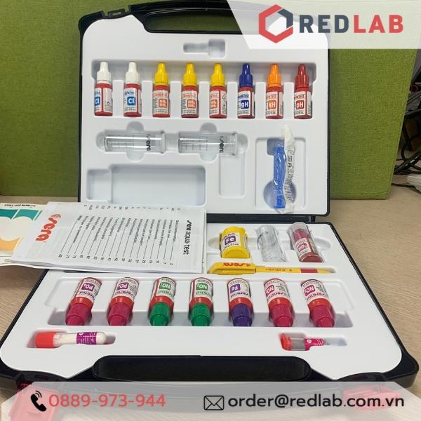 Bộ test nhanh Sera đo 9 chỉ tiêu kH, pH, NO2, NO3, PO4, Fe, NH3 / NH4, Cl, gH trong nước ao, hồ, nuôi cá