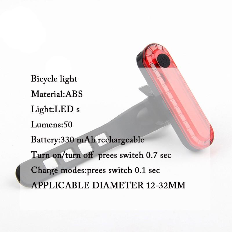 Đèn LED chiếu hậu MOSOWORLD màu đỏ sạc USB cho xe đạp