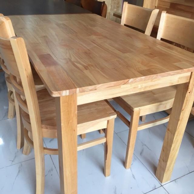 Bàn ăn 4 ghế gỗ cao su ghép 70 x 1m2