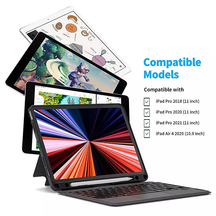 Bao da kiêm bàn phím Bluetooth cho iPad 11inch M4 2024/ Pro 13inch M4 2024 có Trackpad hiệu WIWU Magtouch - Hàng chính hãng