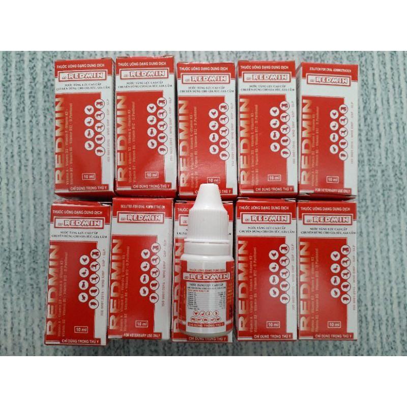 Redmin 10ml. nhỏ miệng hoặc pha uống. tăng lực gà đá, thỏ, dúi, chó mèo, heo con