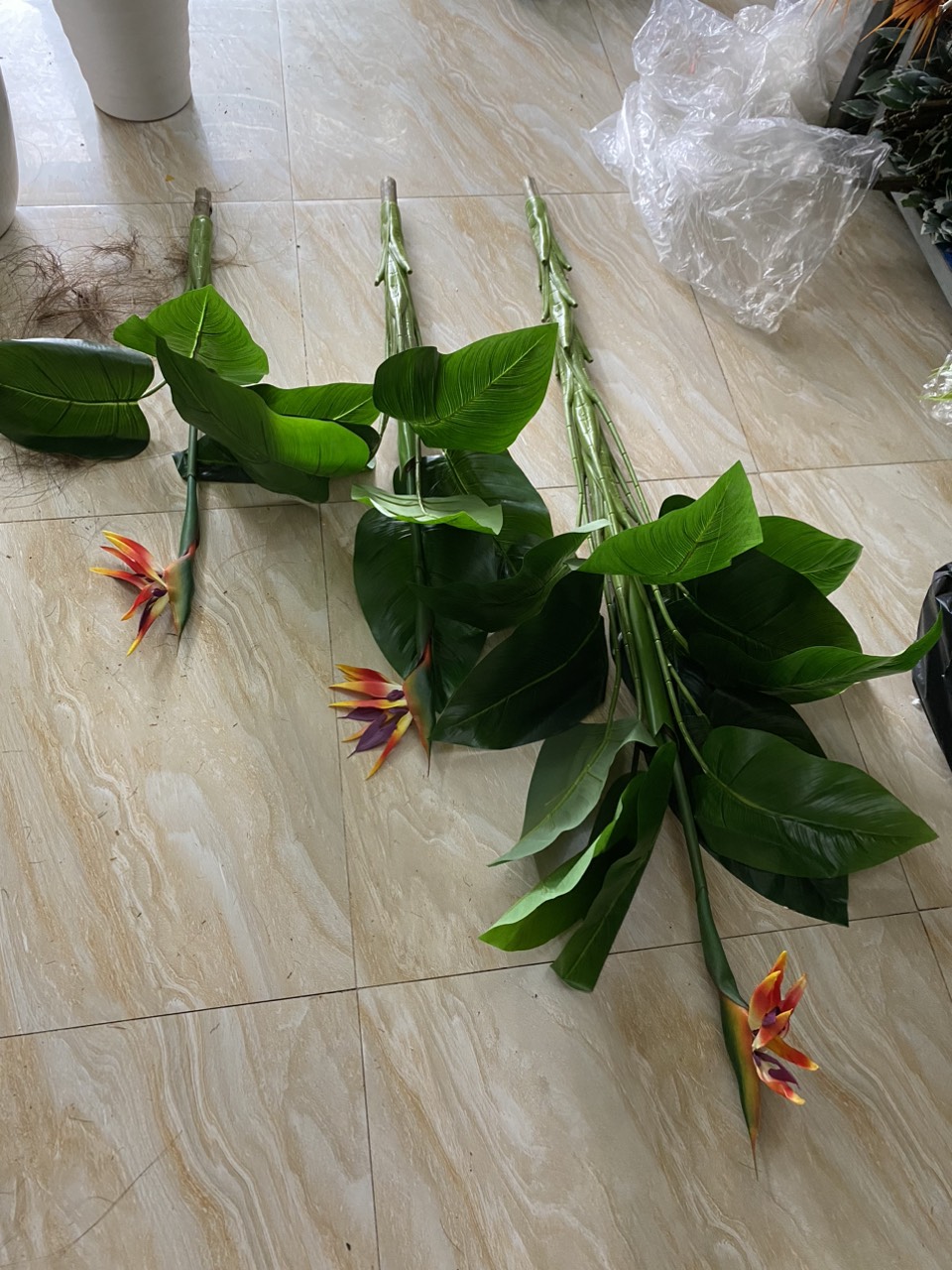 Combo 3 cây thiên điểu decor- Cây giả cao cấp