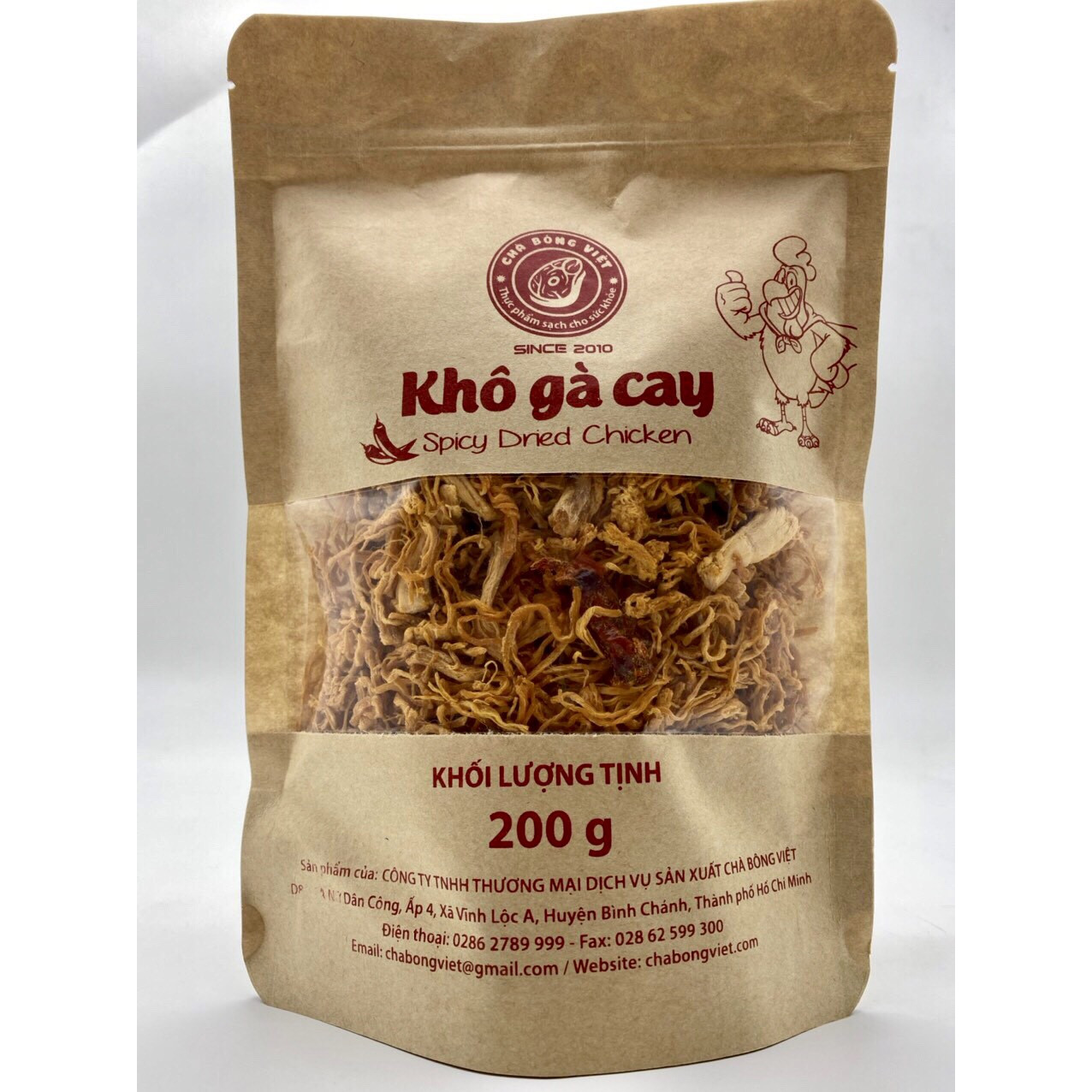 Khô gà cay - Chà Bông Việt (Túi giấy) 200g