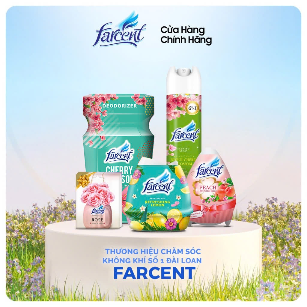 Hộp toả hương khử mùi thanh lọc không khí Farcent hương dịu nhẹ 300ml cho bếp, phòng khách, nhà tắm