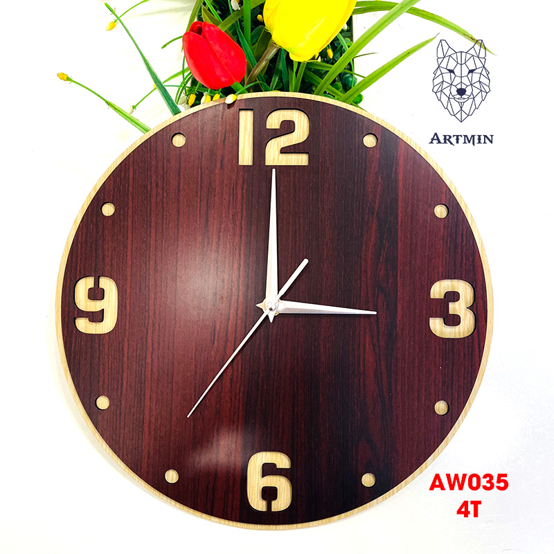 AW035 - Đồng Hồ Gỗ Decor Nhà Xinh Xắn – Đồng Hồ Treo Tường Trang Trí