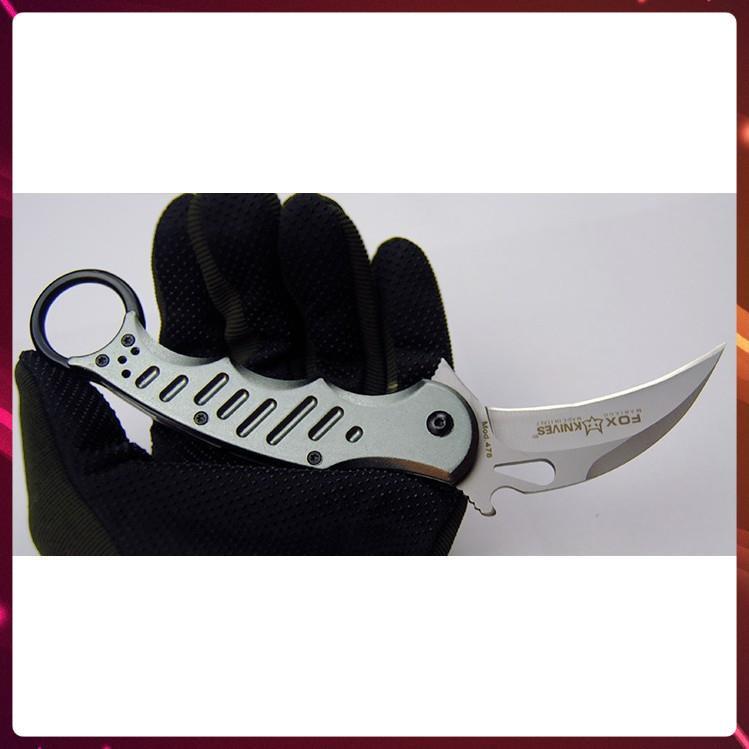 Dao phượt gấp Karambit Fox Bạc bỏ túi tiện lợi