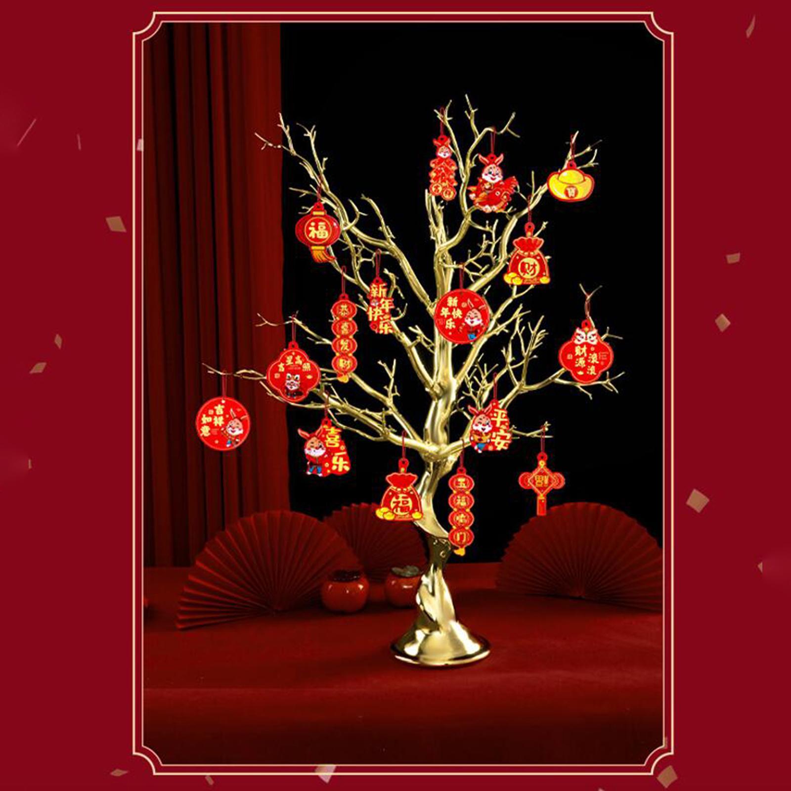 Chinese New Year Decoration Artificial Bonsai Charm Pendants Home Decor