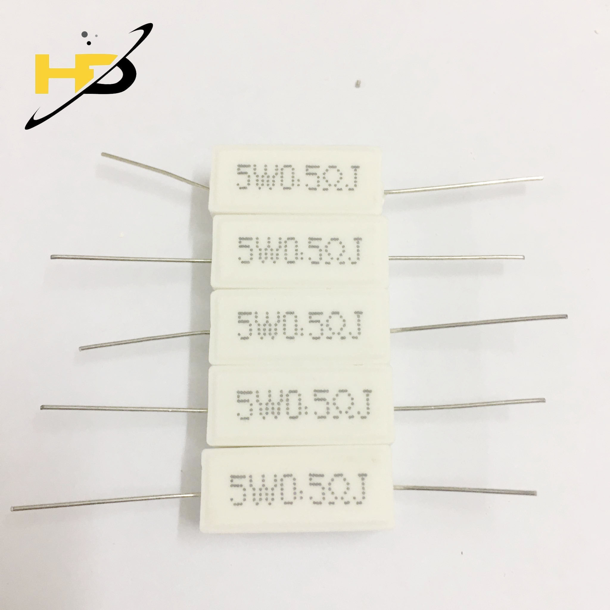 Gói 10 Con Điện Trở Sứ 0.5R 5W Dạng Nằm Dùng Cho Mạch Điện Tử