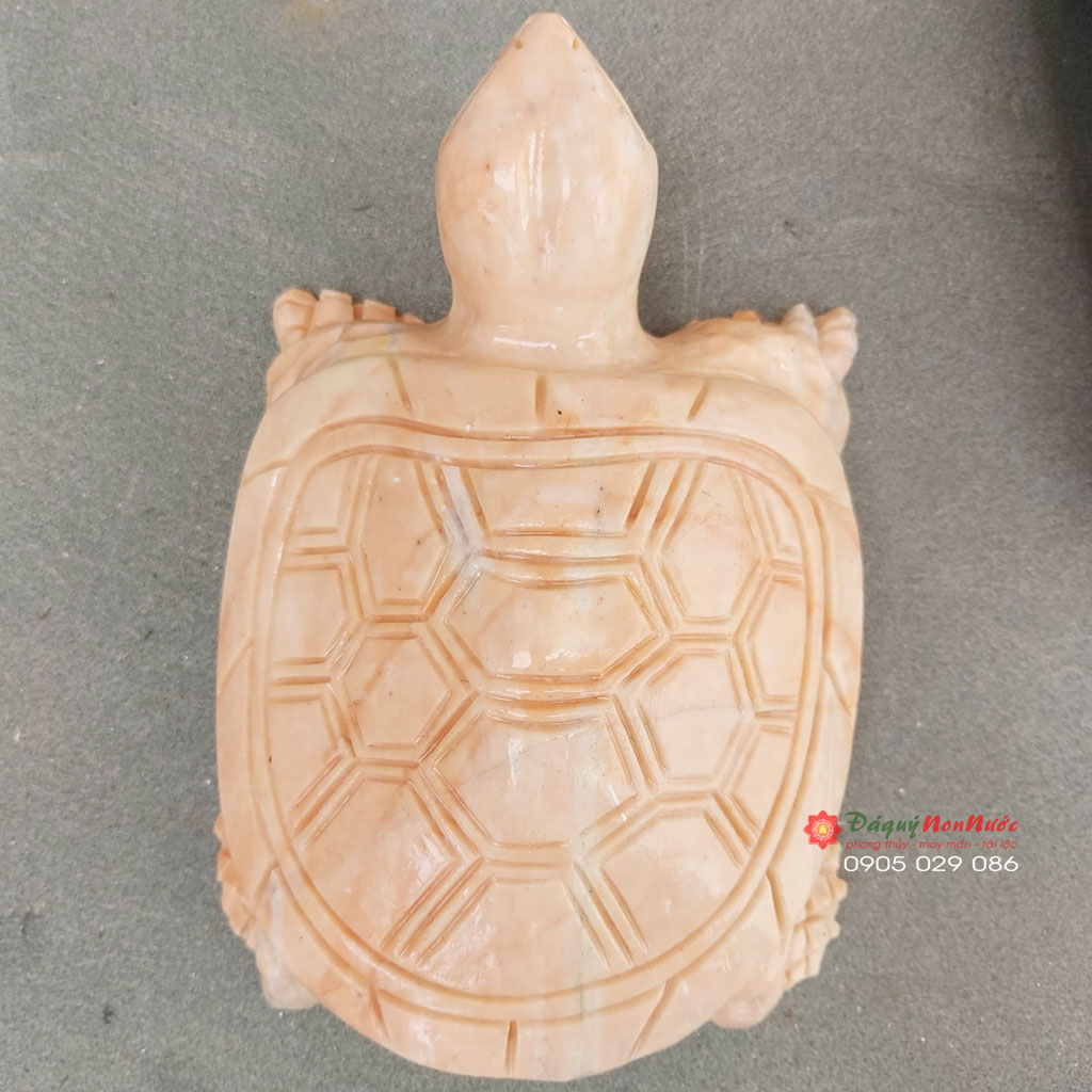Tượng Rùa đá cà rốt 15cm đá Non Nước
