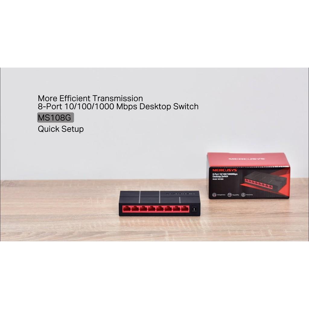 Bộ chia mạng Mercusys MS108G 8-Port 10/100/1000 Mbps - Hàng chính hãng