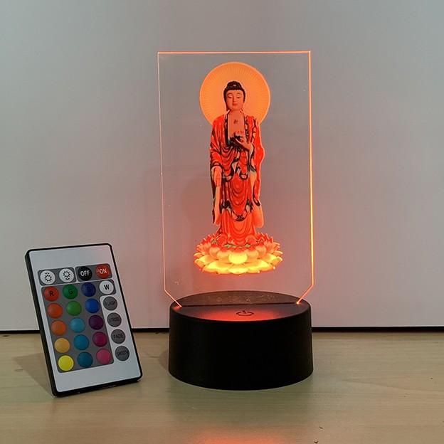 Đèn led 3D in hình Phật Adida, thờ trên xe tải, xe ô tô