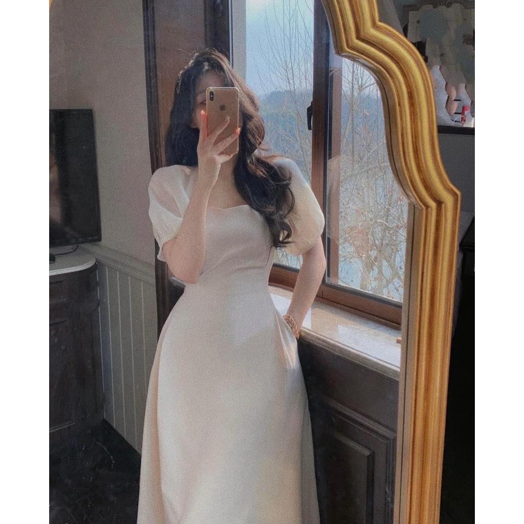 Đầm Xòe Phối Tay - D0582