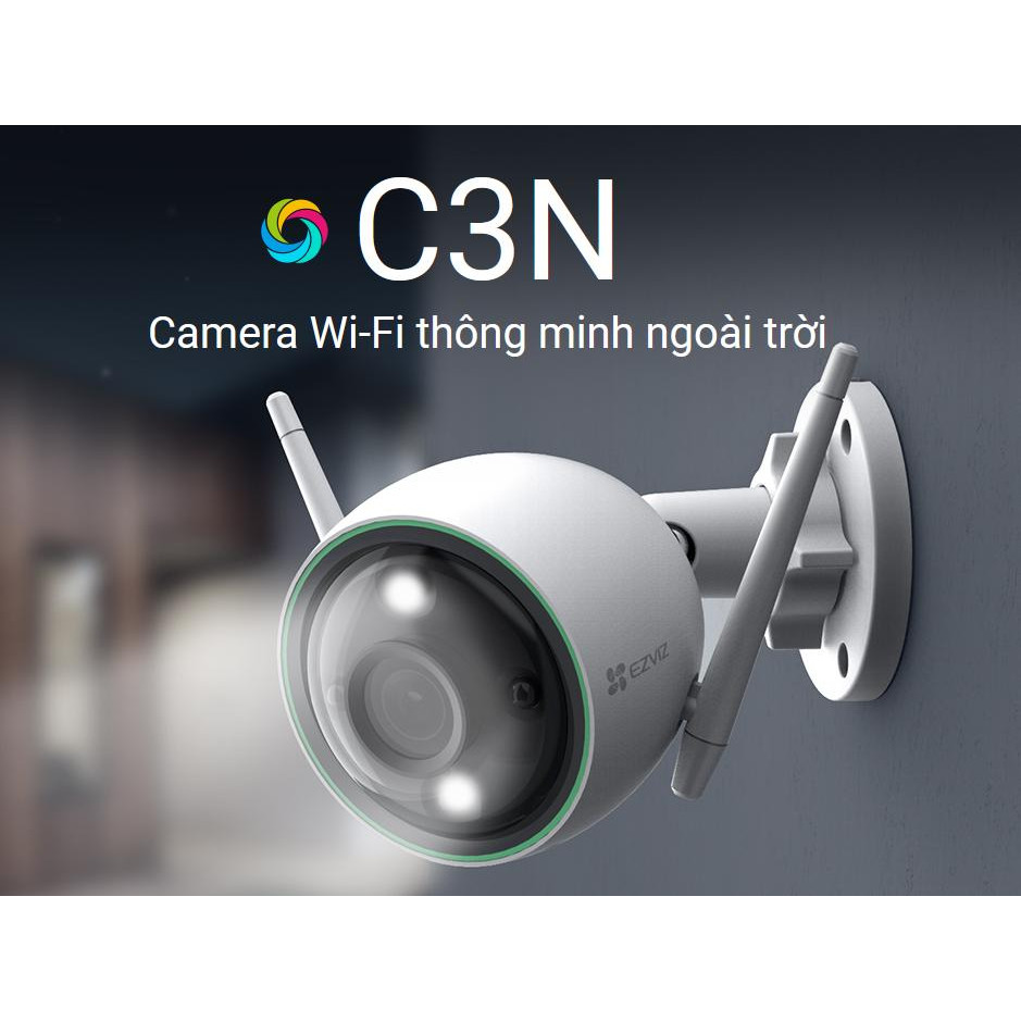 Camera IP Wifi ngoài trời EZVIZ C3N 1080P - ban đêm có màu - hổ trợ thẻ nhớ lên đến 256G - hàng nhập khẩu