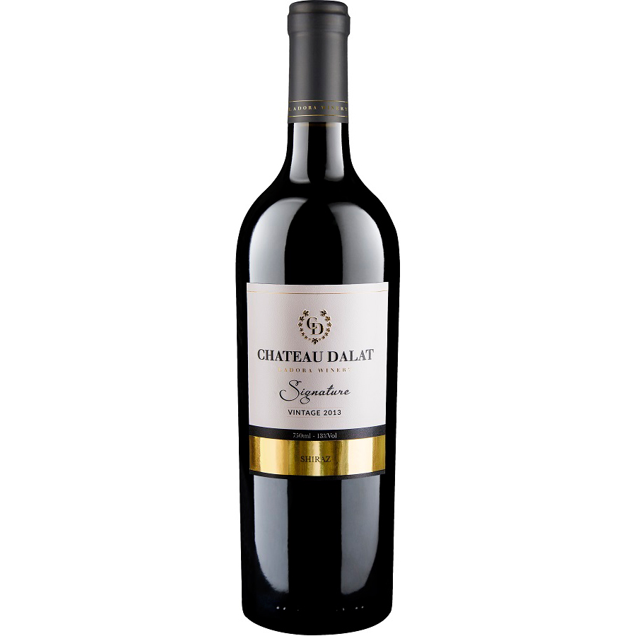 Rượu Vang Đỏ Ladofoods Chateau Dalat Signature Shiraz 750ml 13% - Kèm Hộp