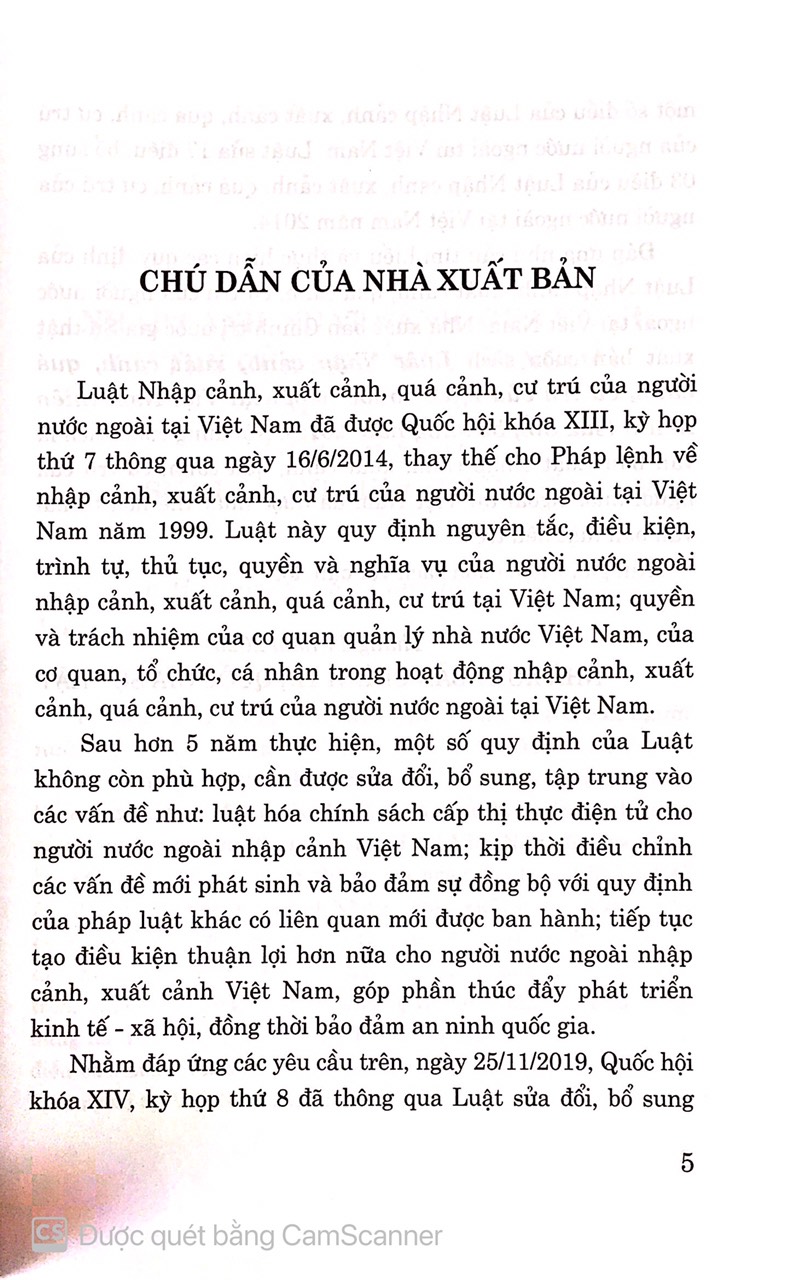 Luật nhập cảnh, xuất cảnh, quá cảnh, cư trú của người nước ngoài tại Việt Nam