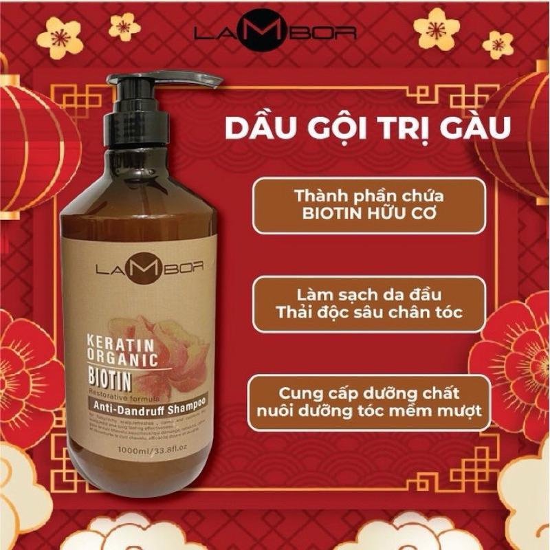 Dầu Gội Xả Lambor Biotin Sạch Gàu Giảm Dầu Bết Ngăn rụng tóc