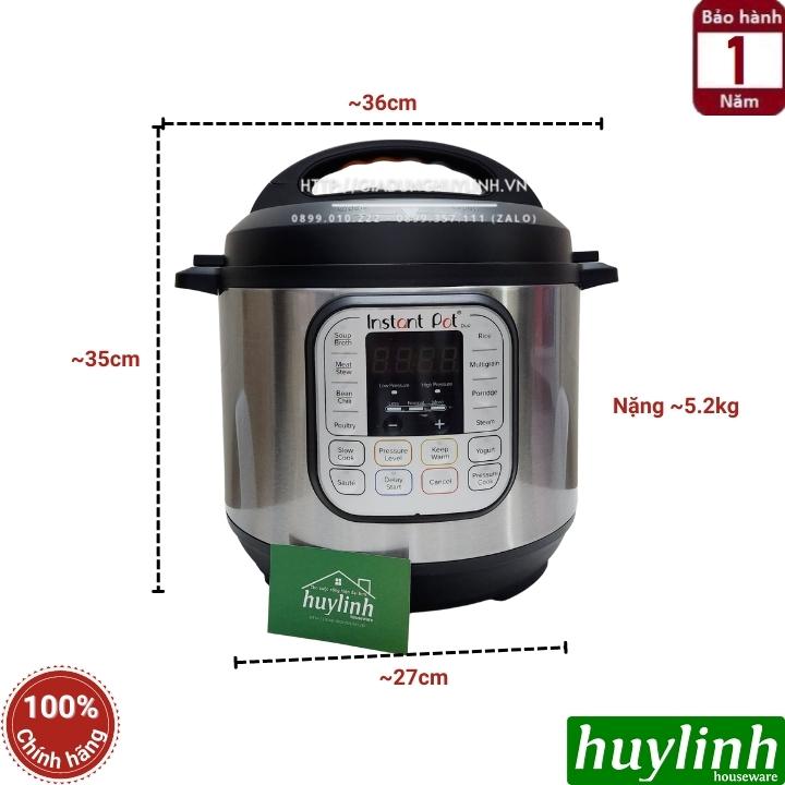 Nồi áp suất điện tử đa năng Instant POT Duo 60 - 7-in-1 - Dung tích 5.7 lít - Công suất 1000W - Hàng chính hãng