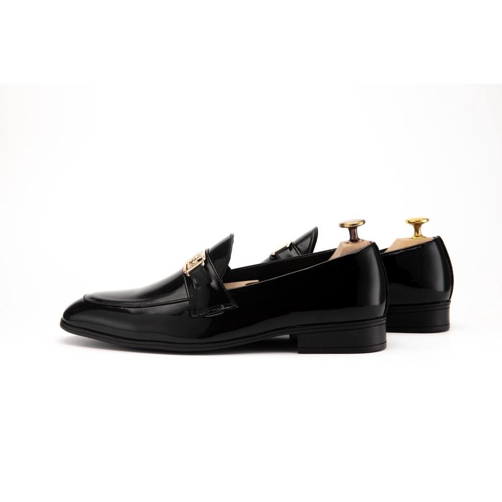 Giày Lười Nam Công Sở XOĂN SHOP Da Pu Pu Size 38 Đến 42 Màu Đen - V2