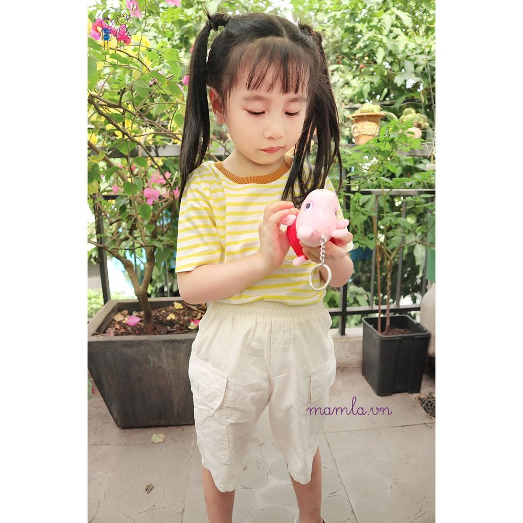 Áo thun sọc vàng tay ngắn cho Bé trai và Bé gái