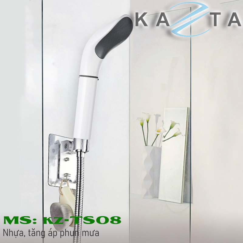 Bộ tay sen tắm KAZTA KZ-TS08 tăng áp phun nước mạnh mẽ (đủ bộ tay sen-dây sen-gát sen)