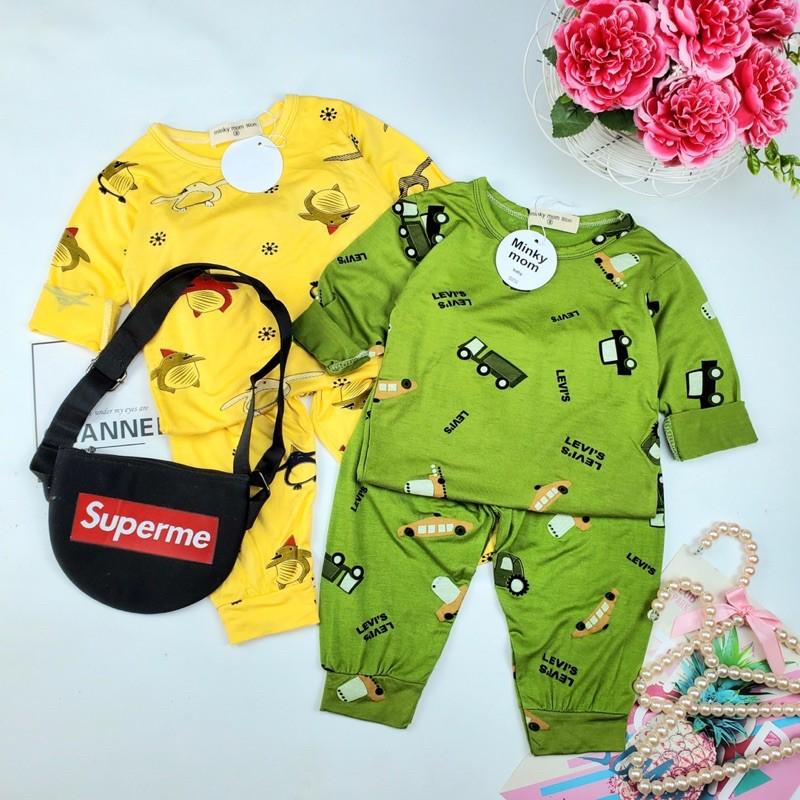 Bộ thun lạnh micky mom dài tay cho bé/ bộ dài tay nằm điều hoà