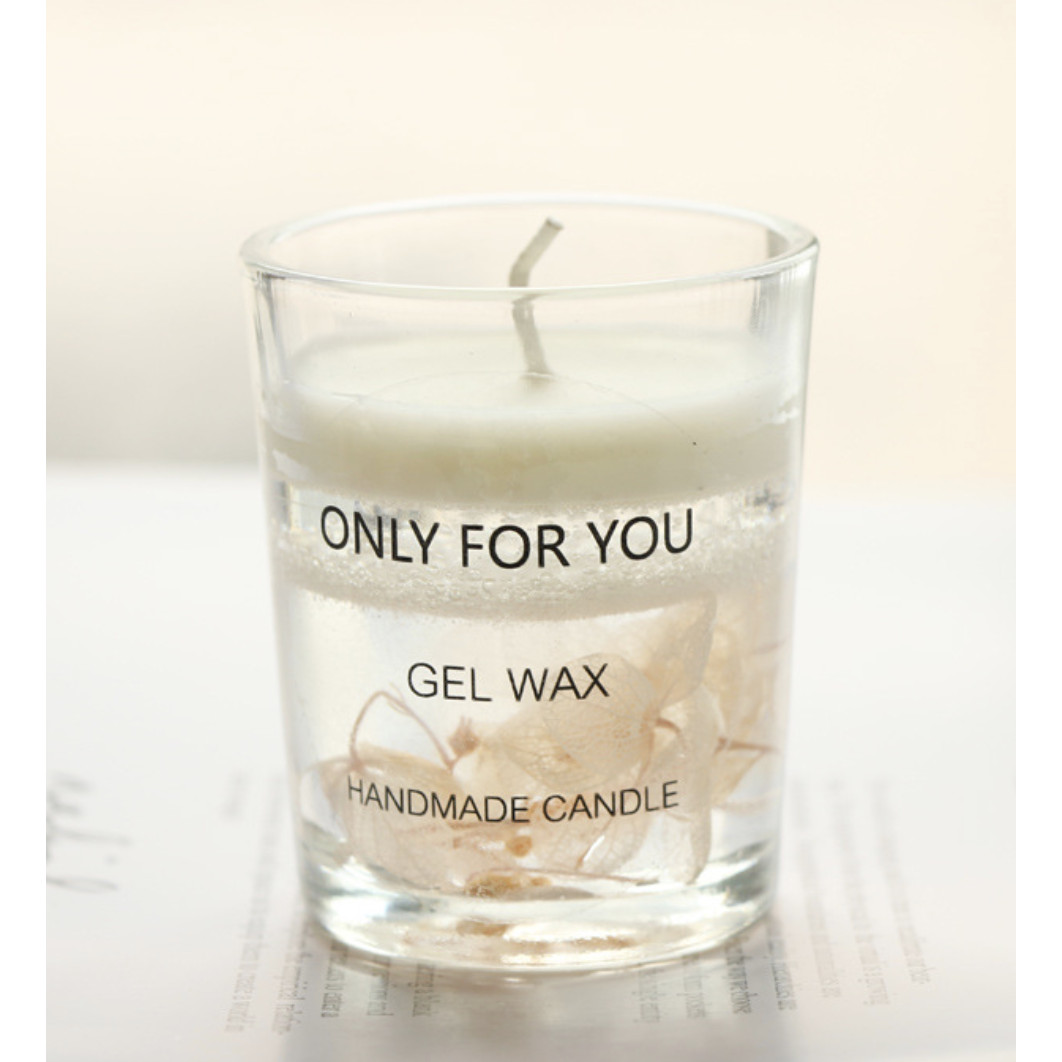 Nến sáp thơm cốc thủy tinh Handmade Only for you Soy wax sáp trong suốt hoa bất tử