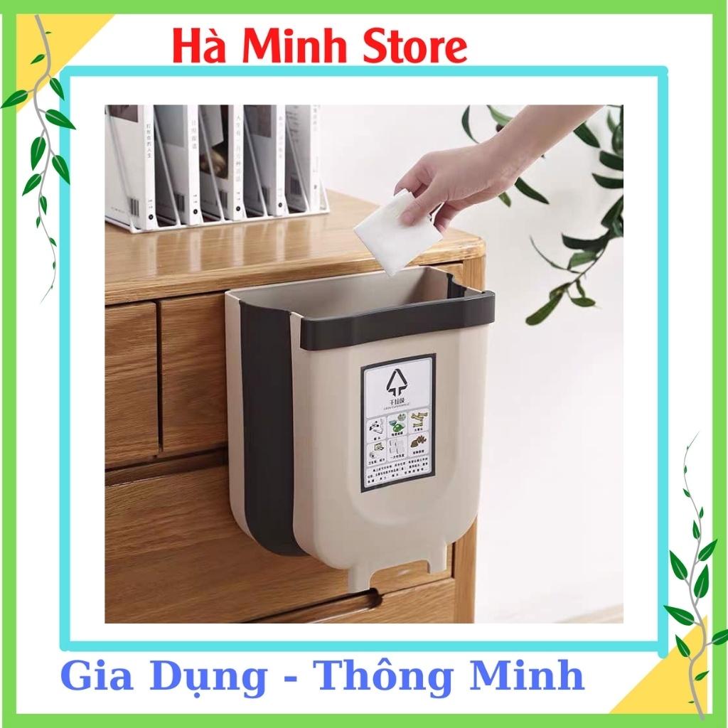 Thùng Rác Gấp Gọn Thông Minh Có Móc Cài, Treo Đươc Mọi Nơi - Thùng Rác Treo Tủ Bếp Có Thanh Gạt Tiện Lợi