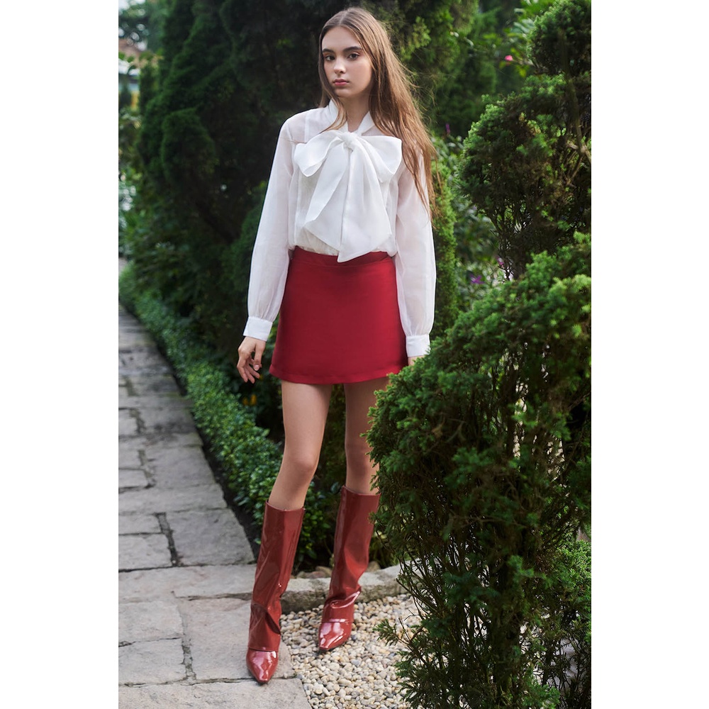 DOTTIE -Chân váy ngắn vải taffta S0147